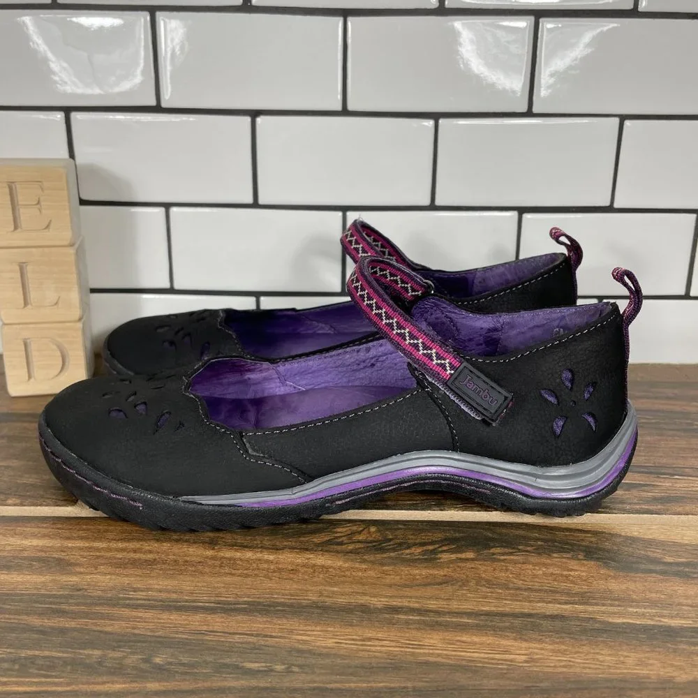 Jambu Brooks Women's Size 6 Shoes Black Nubuck All Terra Traction Mary Janes